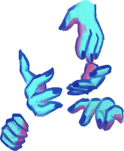 Hands Study, Painted (April 2025)