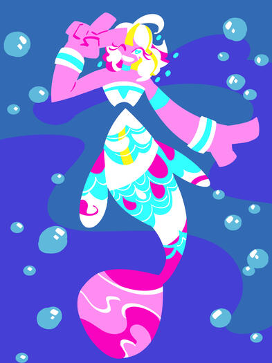 No Straight Roads Fanart, Full Body, Lineless Style (March 2025)