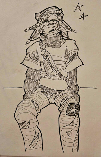 Character full-body, hatching style (January 2025)
